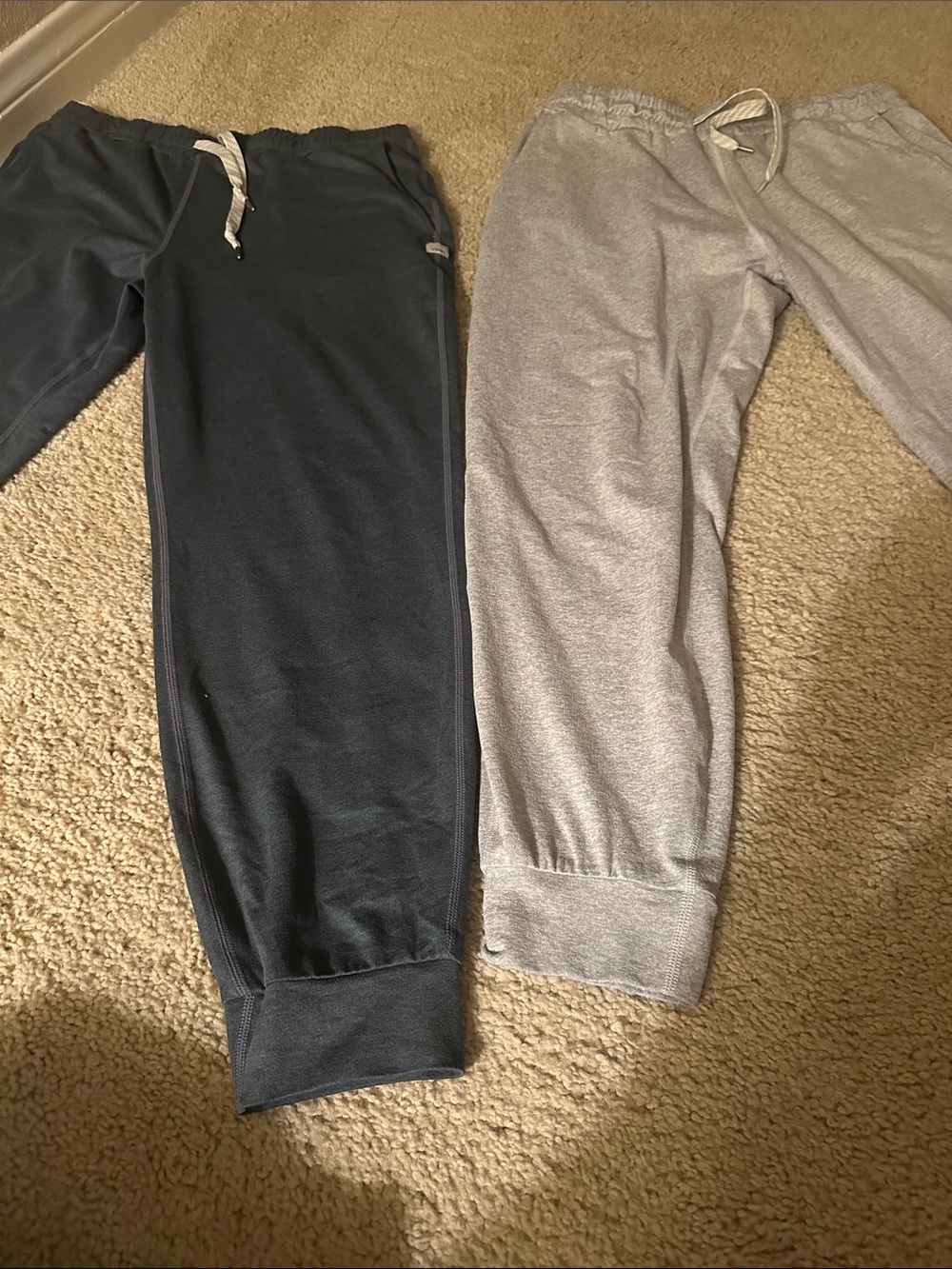 Everyday Drawstring Jogger Leggings - Navy & Light Gray